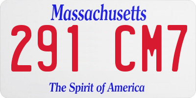 MA license plate 291CM7