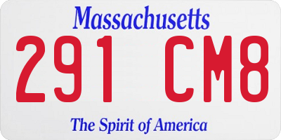 MA license plate 291CM8