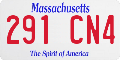 MA license plate 291CN4
