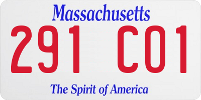 MA license plate 291CO1