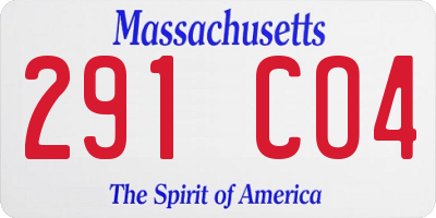 MA license plate 291CO4