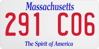 MA license plate 291CO6