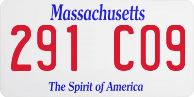MA license plate 291CO9