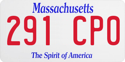 MA license plate 291CP0