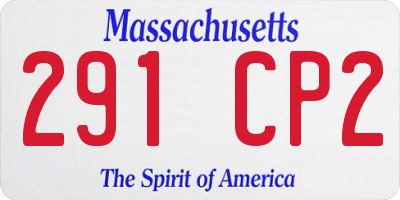 MA license plate 291CP2