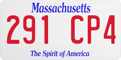 MA license plate 291CP4
