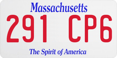 MA license plate 291CP6