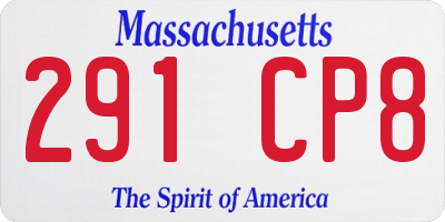 MA license plate 291CP8