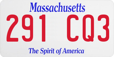 MA license plate 291CQ3