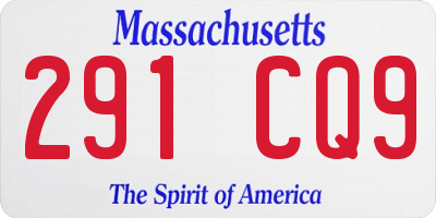 MA license plate 291CQ9