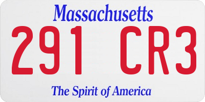 MA license plate 291CR3