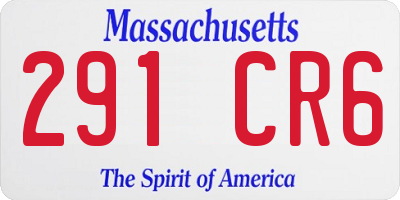 MA license plate 291CR6