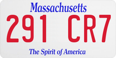 MA license plate 291CR7