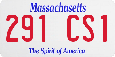 MA license plate 291CS1