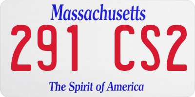 MA license plate 291CS2