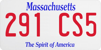 MA license plate 291CS5