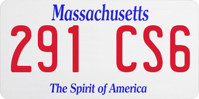 MA license plate 291CS6