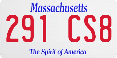 MA license plate 291CS8