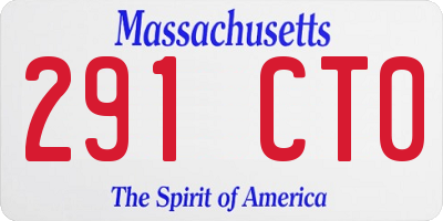 MA license plate 291CT0