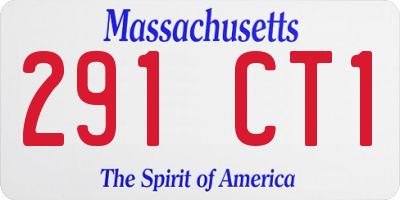 MA license plate 291CT1