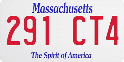 MA license plate 291CT4
