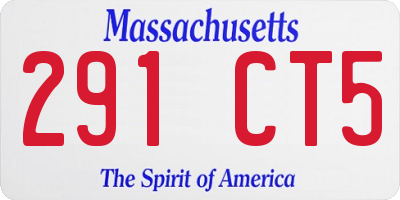 MA license plate 291CT5