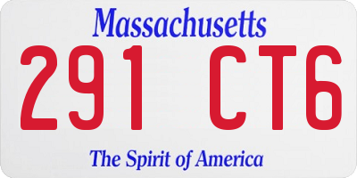 MA license plate 291CT6