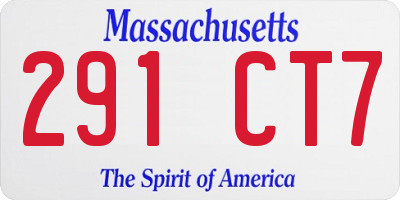 MA license plate 291CT7