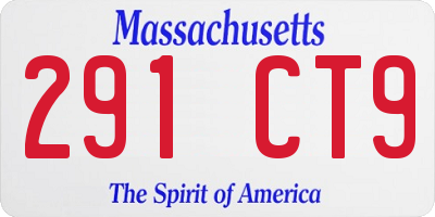 MA license plate 291CT9
