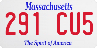 MA license plate 291CU5