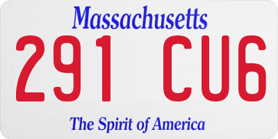 MA license plate 291CU6