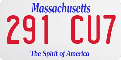 MA license plate 291CU7