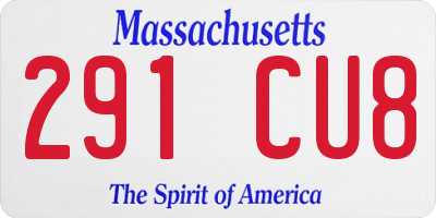 MA license plate 291CU8