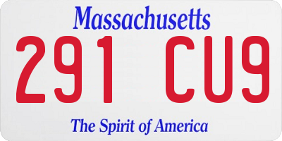 MA license plate 291CU9