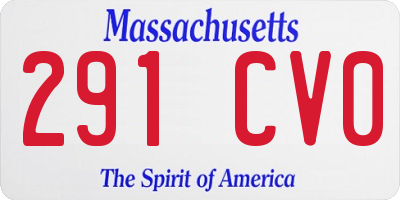 MA license plate 291CV0