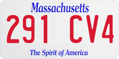 MA license plate 291CV4