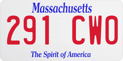 MA license plate 291CW0