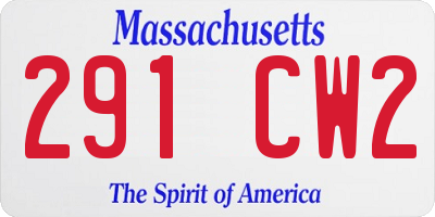 MA license plate 291CW2