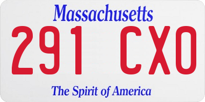 MA license plate 291CX0
