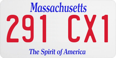 MA license plate 291CX1