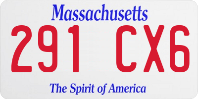 MA license plate 291CX6