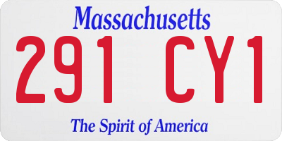 MA license plate 291CY1