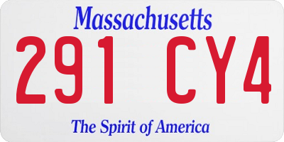 MA license plate 291CY4