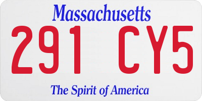 MA license plate 291CY5