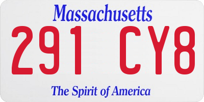 MA license plate 291CY8