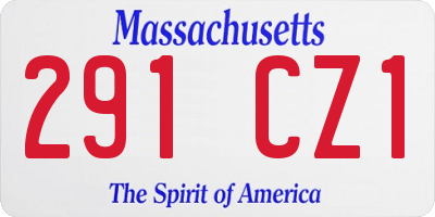 MA license plate 291CZ1