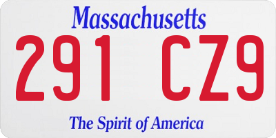 MA license plate 291CZ9