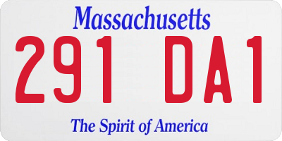 MA license plate 291DA1