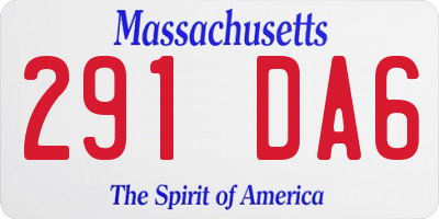 MA license plate 291DA6