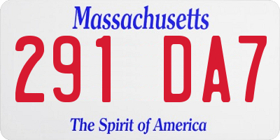 MA license plate 291DA7